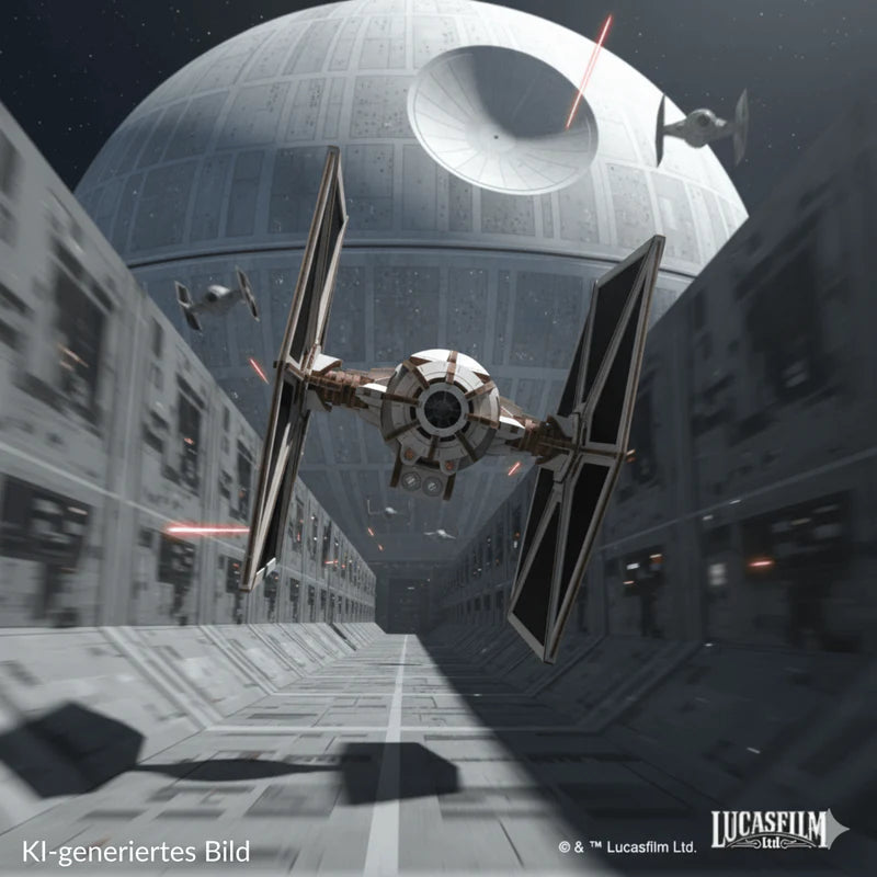 TIE Fighter Holz 3D-Bausatz aufgebaut