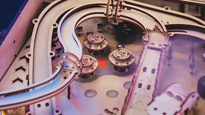 ROKR 3D-Pinball Holzbausatz – Retro Flipper selber bauen mit LED & 482 Teilen