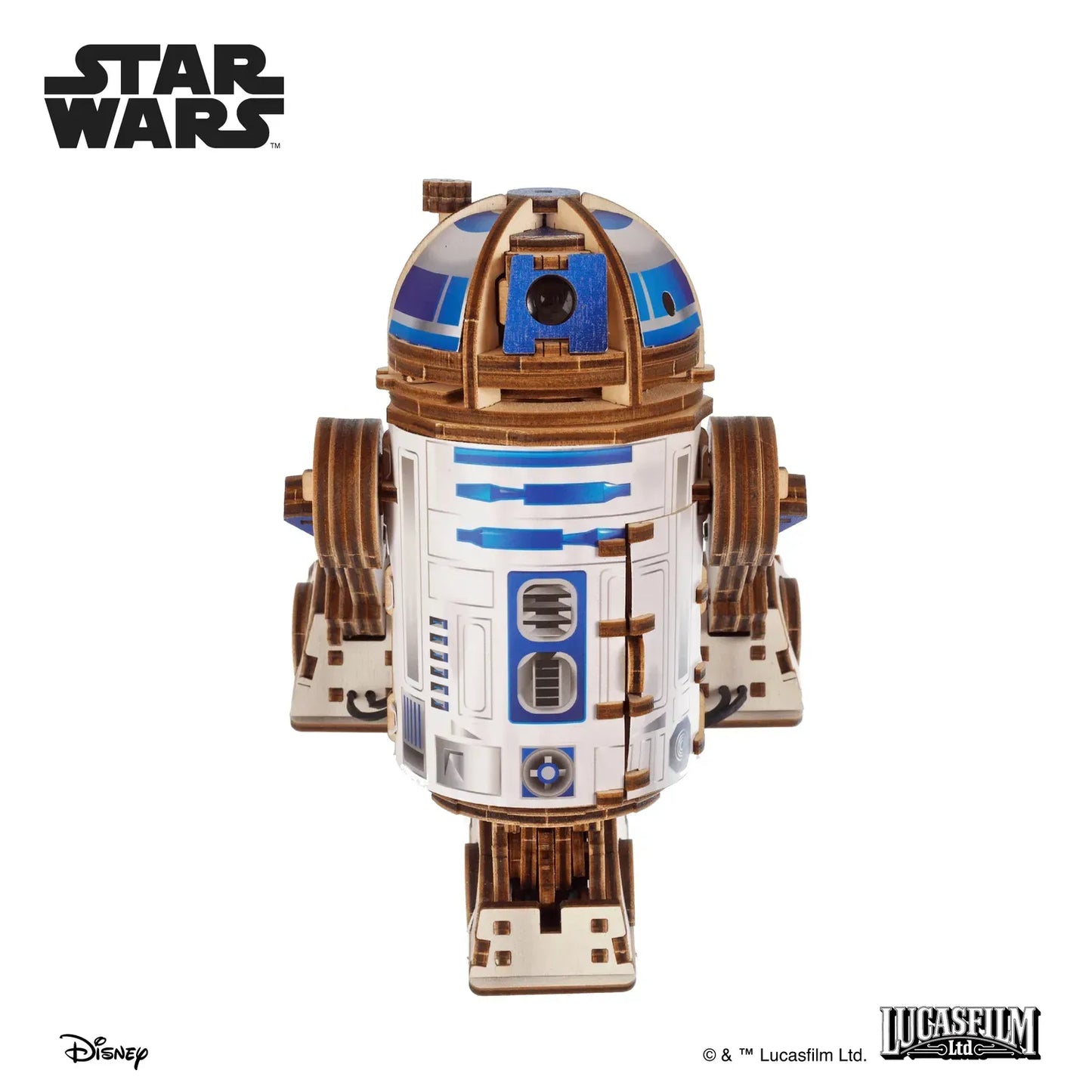 R2-D2 Holz 3D-Modell Seitenansicht